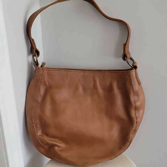 Able Handbags - ABLE Leather Shoulder Hobo Bag